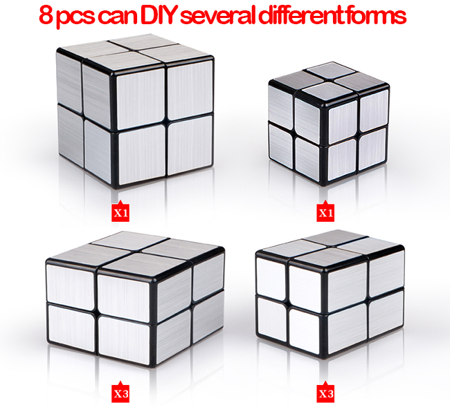 QiYi 2x2x2 Brushed Mirror Block Cube Silvery